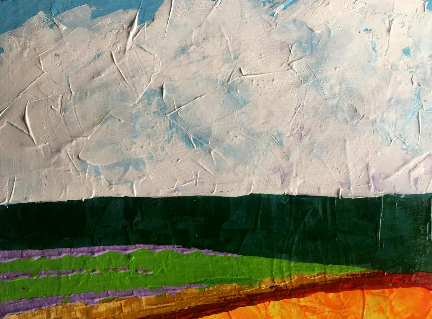 Oil painting Summer perspective after rain V. Zadorozhnya