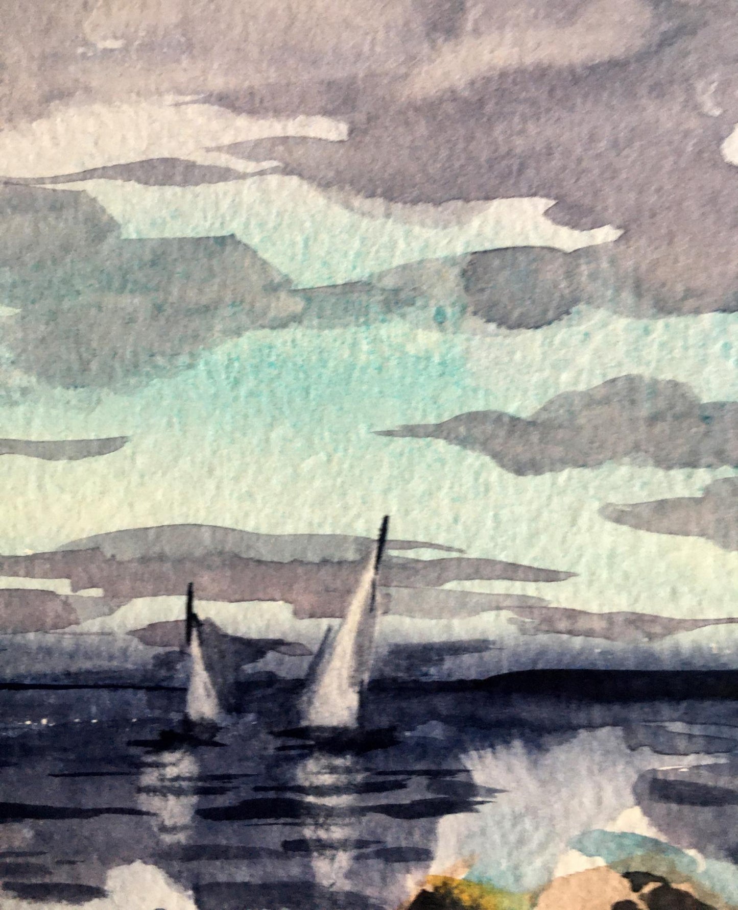 Watercolor painting The sea is in storm Svetlana Gramm