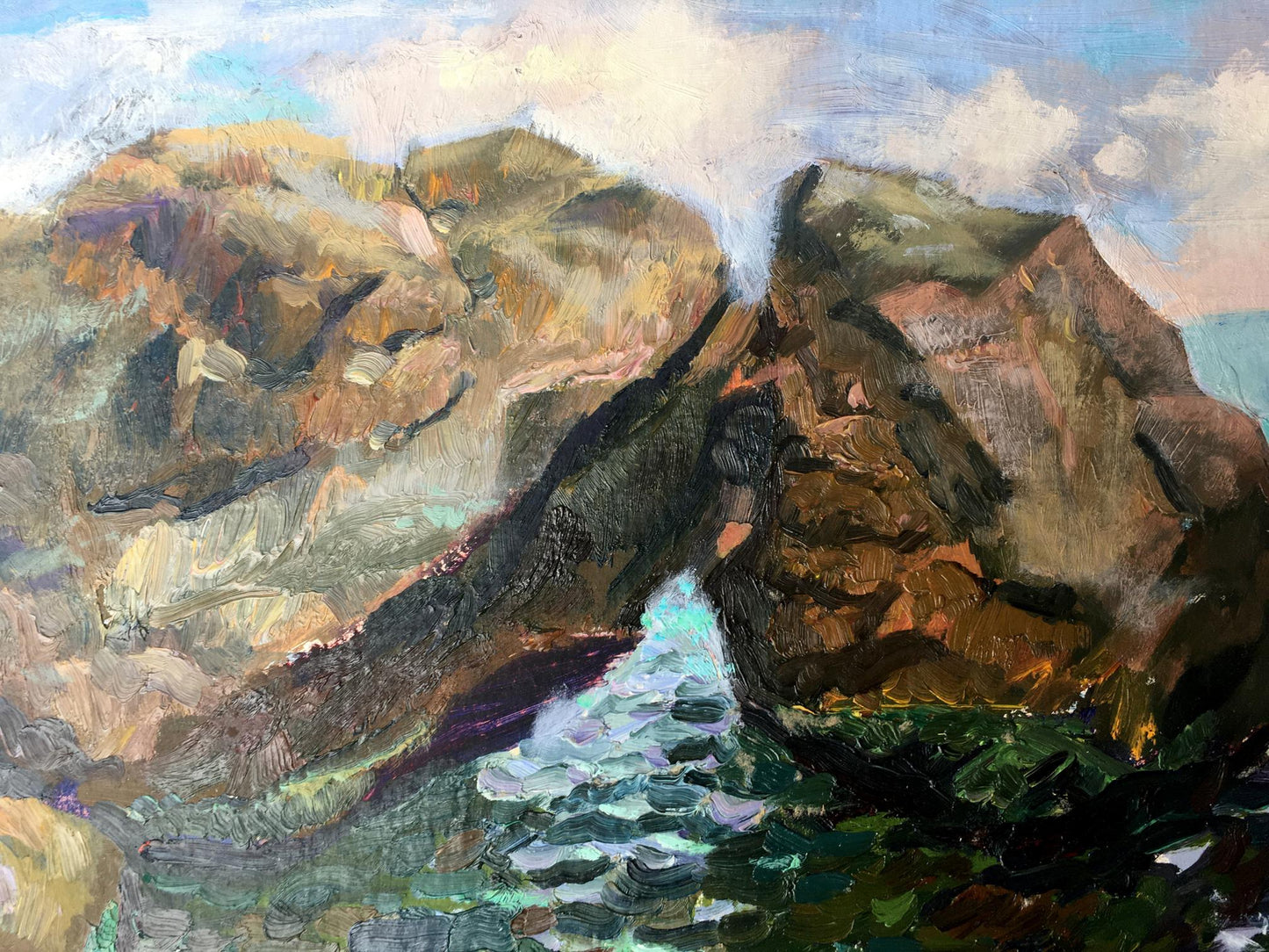 Oil painting Among the rocks Batrakov Vladimir Grigorievich