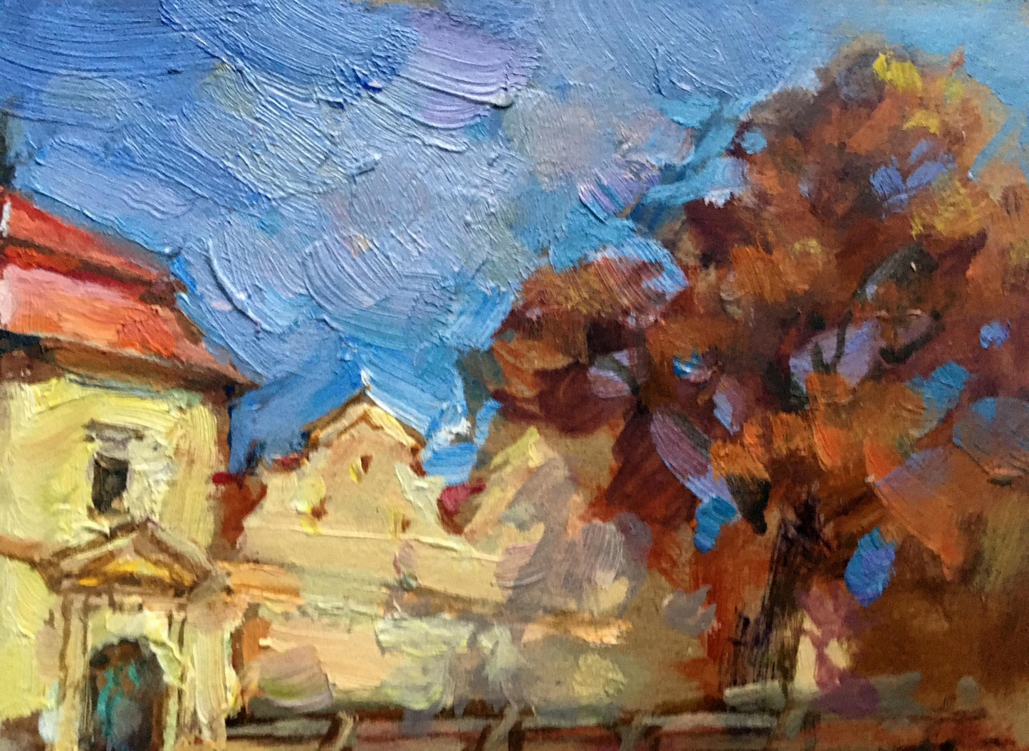 Oil painting Svirzh castle Batrakov Vladimir Grigorievich