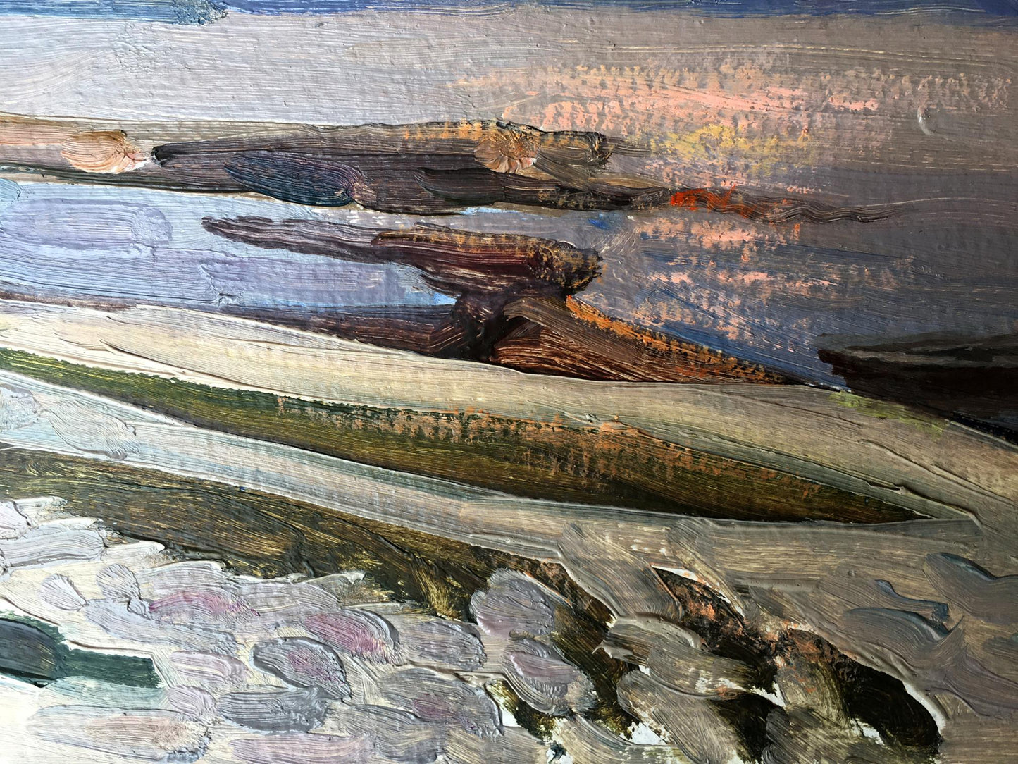 Oil painting Evening on Svityaz Batrakov Vladimir Grigorievich