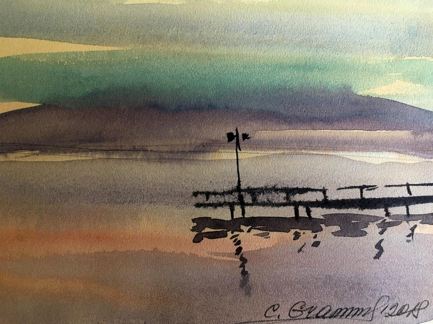 Watercolor painting Sunrise Svetlana Gramm