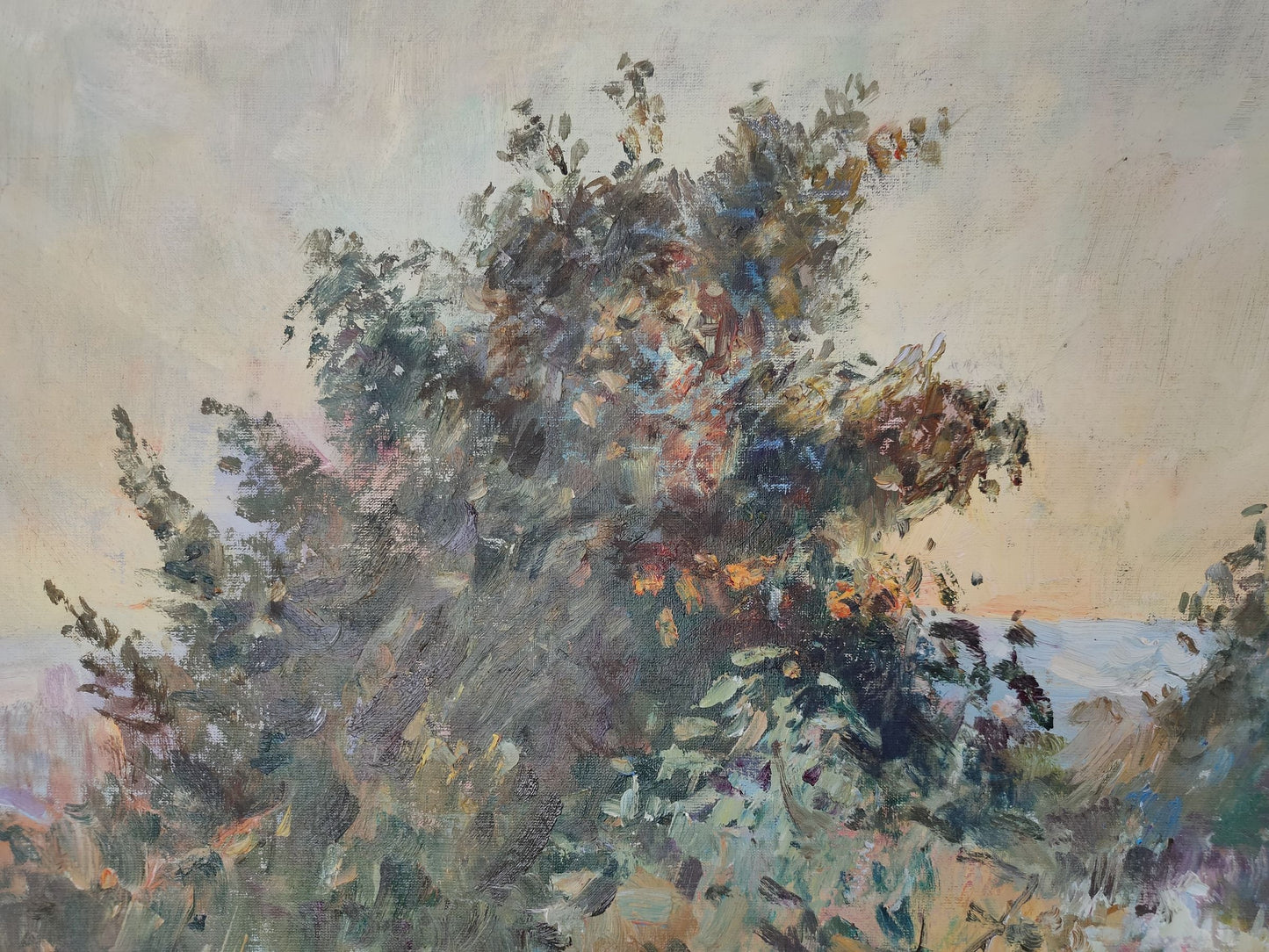 Oil painting portraying the beauty of the morning by V. V. Mishurovsky