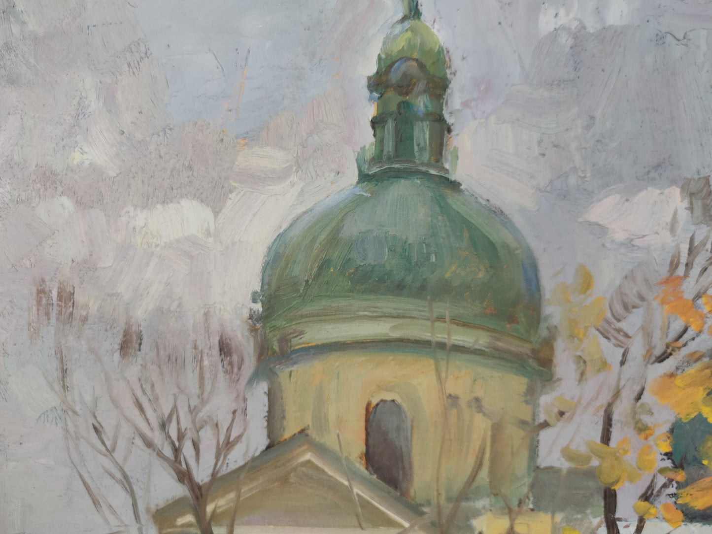 Oil painting Autumn City