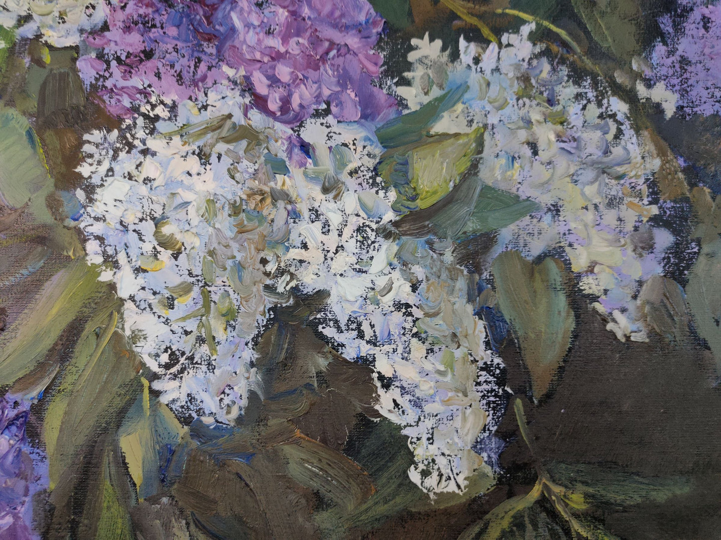 Oil painting lilacs