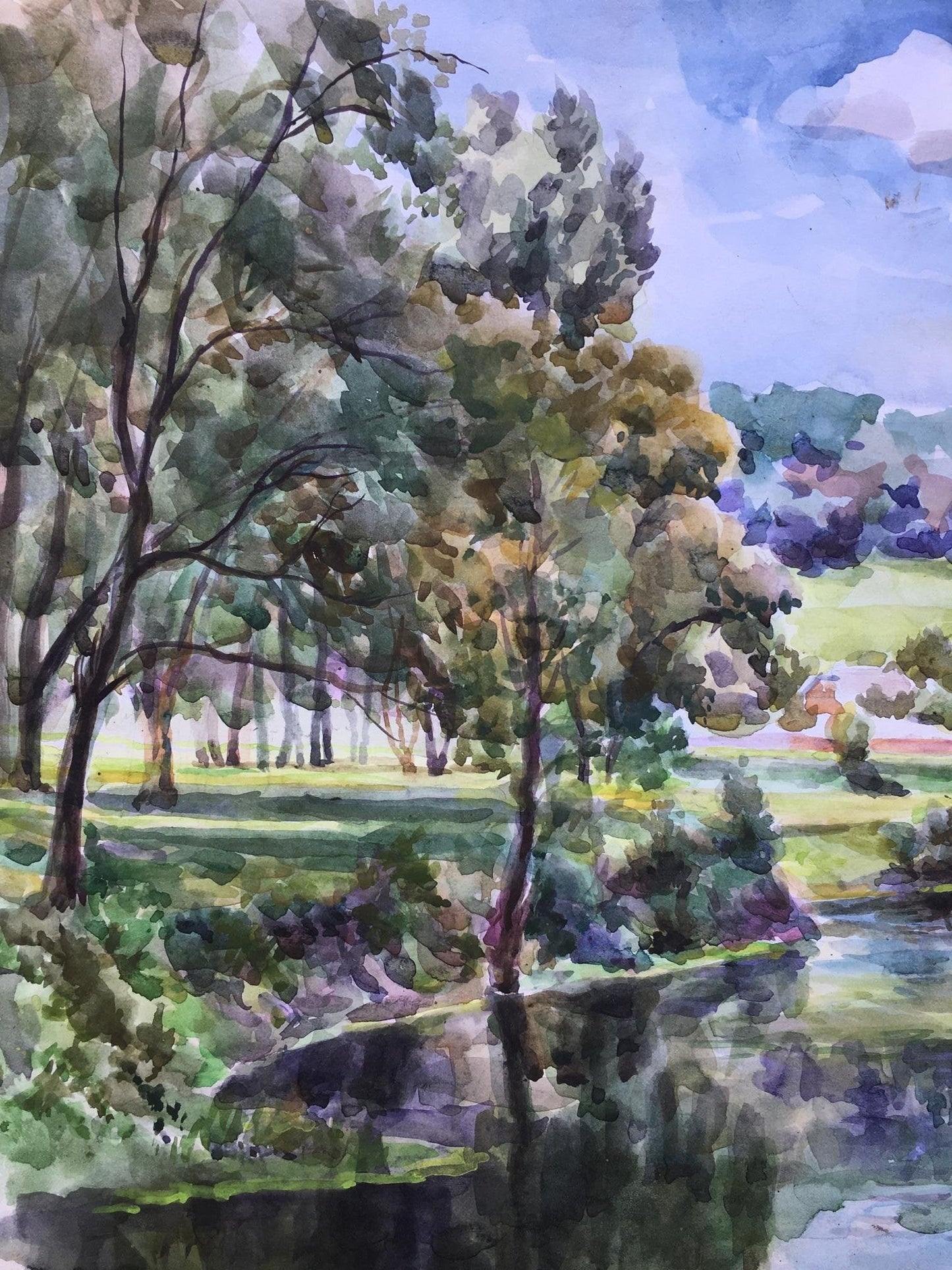 Watercolor painting Silence Alexander Arkadievich Litvinov