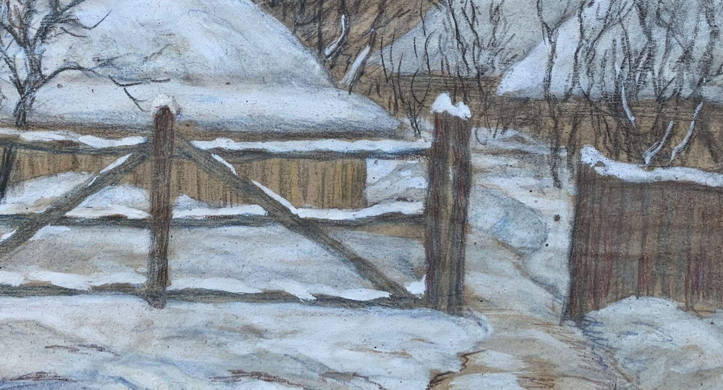 Color pencils painting winter mood A.G.Cherkas