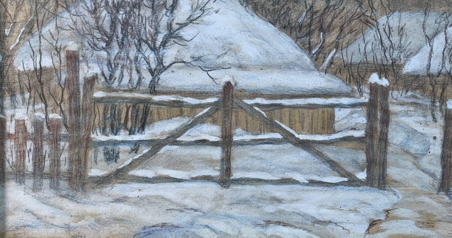 Color pencils painting winter mood A.G.Cherkas