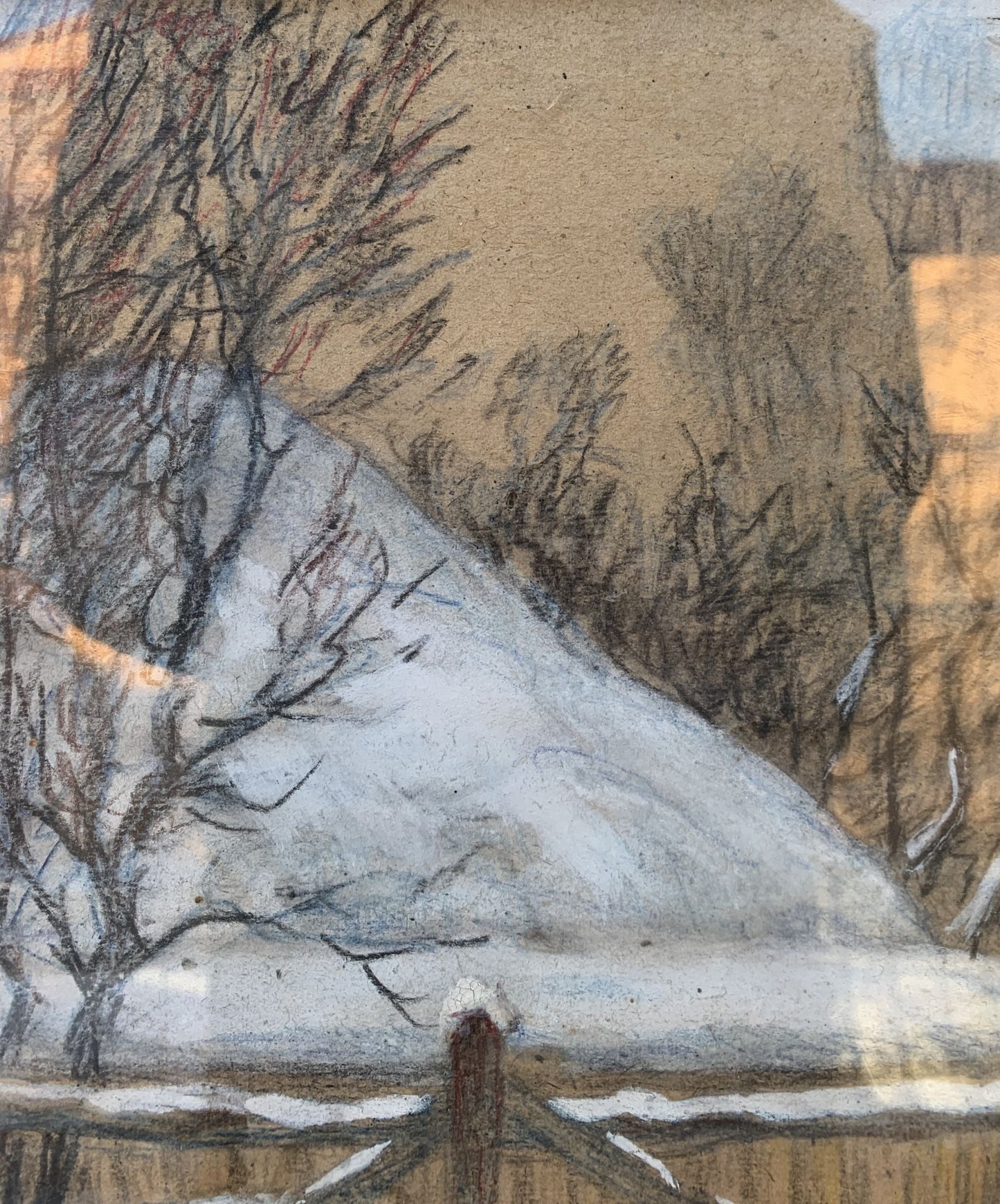 Color pencils painting winter mood A.G.Cherkas