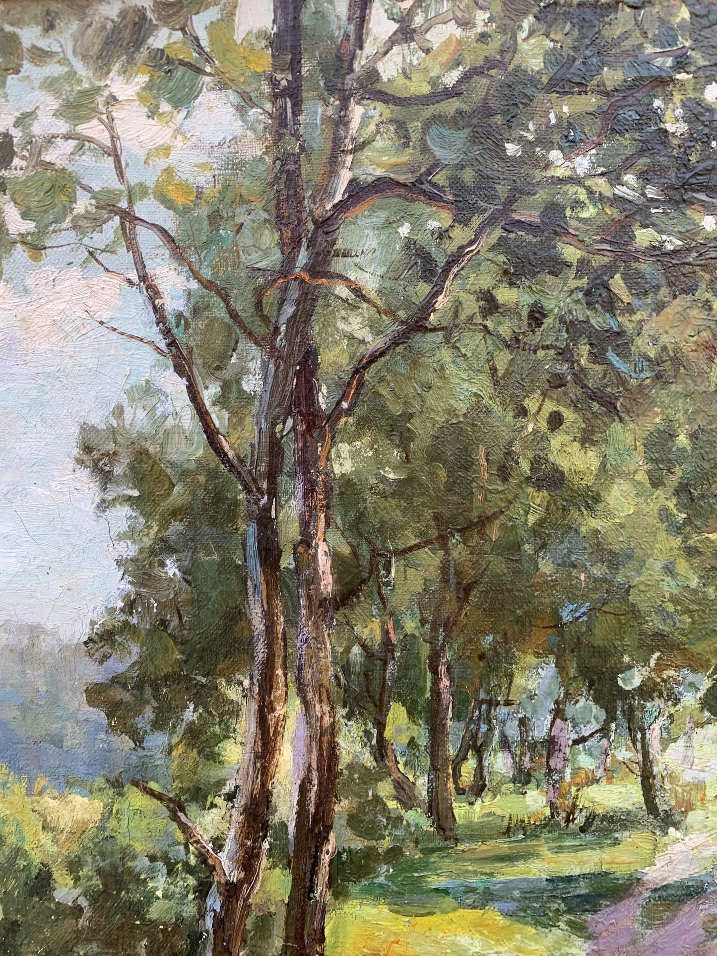 Oil painting Between the trees V. Shcherban