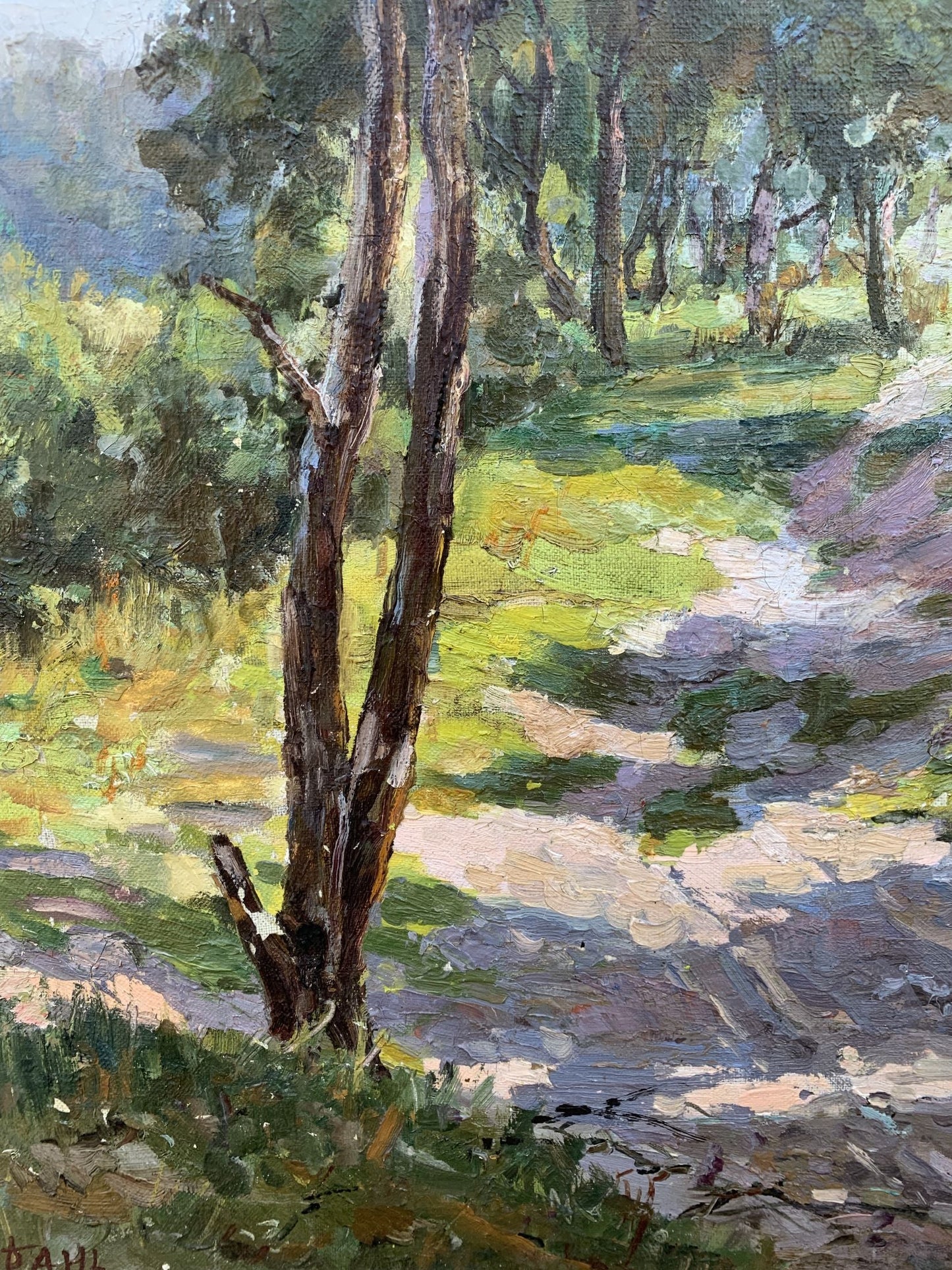 Oil painting Between the trees V. Shcherban