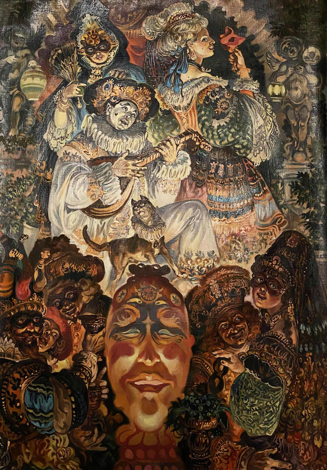 Oil painting 18th century masquerade buy