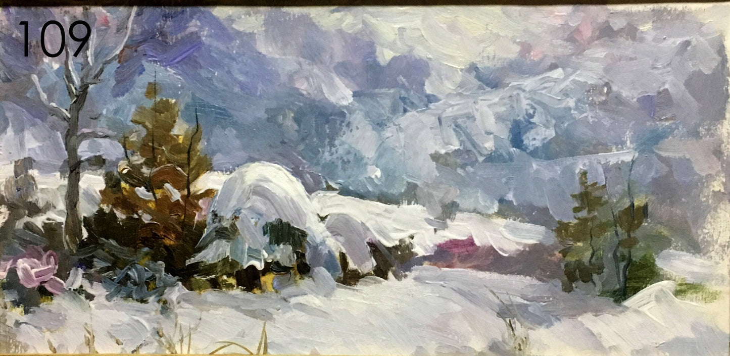Winter sketch oil painting Pivtorak Sergey Nikolaevich