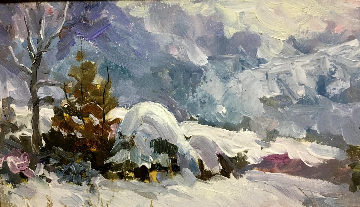 Winter sketch oil painting Pivtorak Sergey Nikolaevich