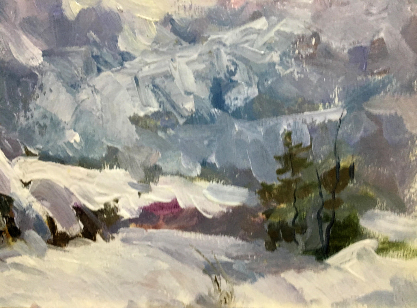 Winter sketch oil painting Pivtorak Sergey Nikolaevich