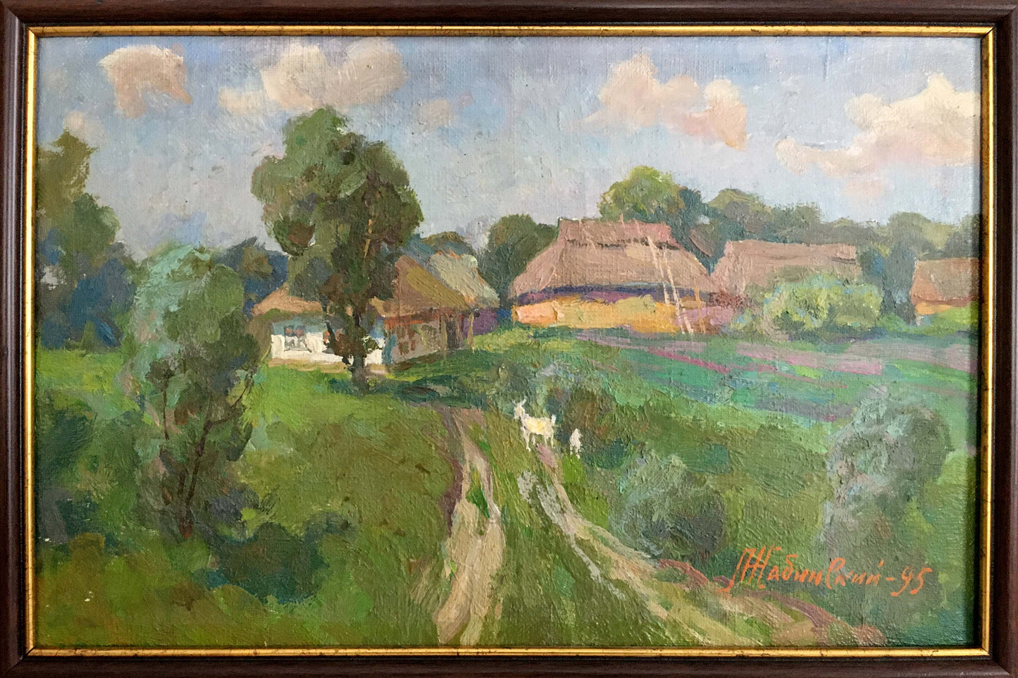 Oil painting Village landscape Zhabinsky Leonid Andreevich