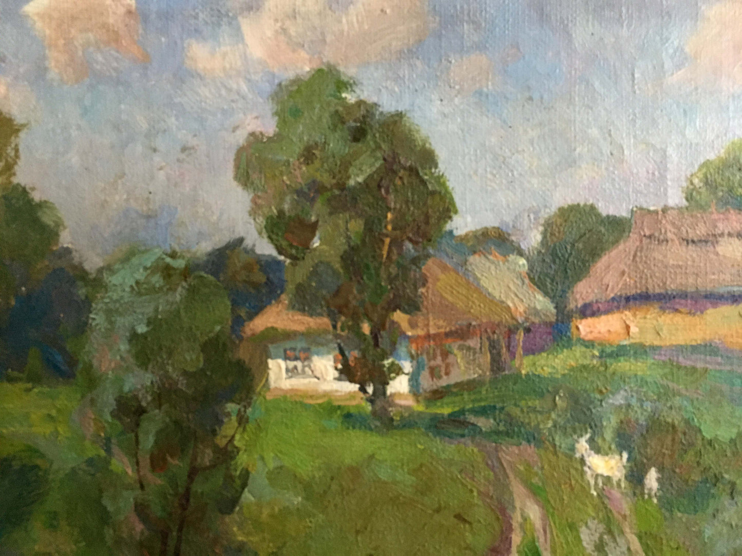 Oil painting Village landscape Zhabinsky Leonid Andreevich