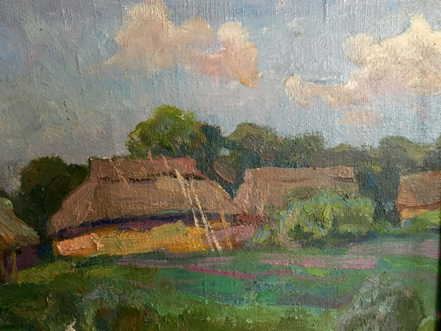 Oil painting Village landscape Zhabinsky Leonid Andreevich