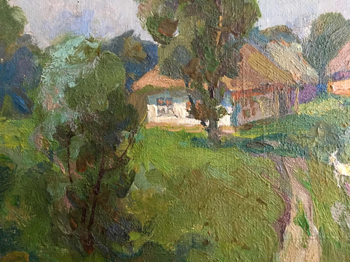 Oil painting Village landscape Zhabinsky Leonid Andreevich