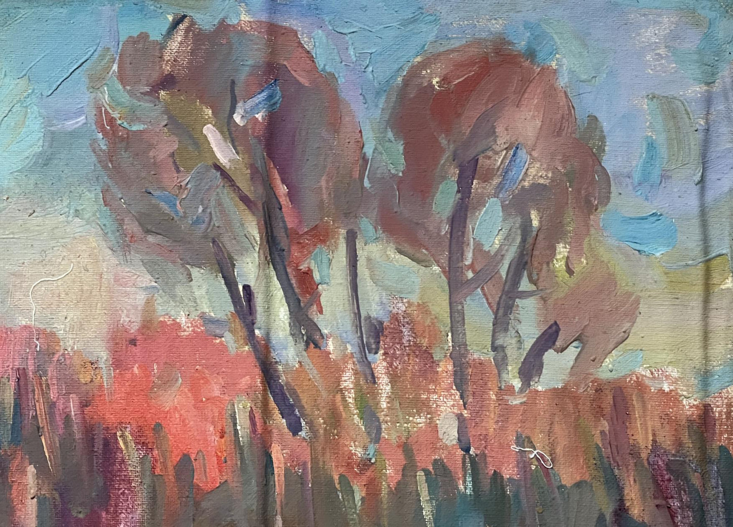 Autumn Reflection by Peter Dobrev, an abstract oil artwork reflecting seasonal change.