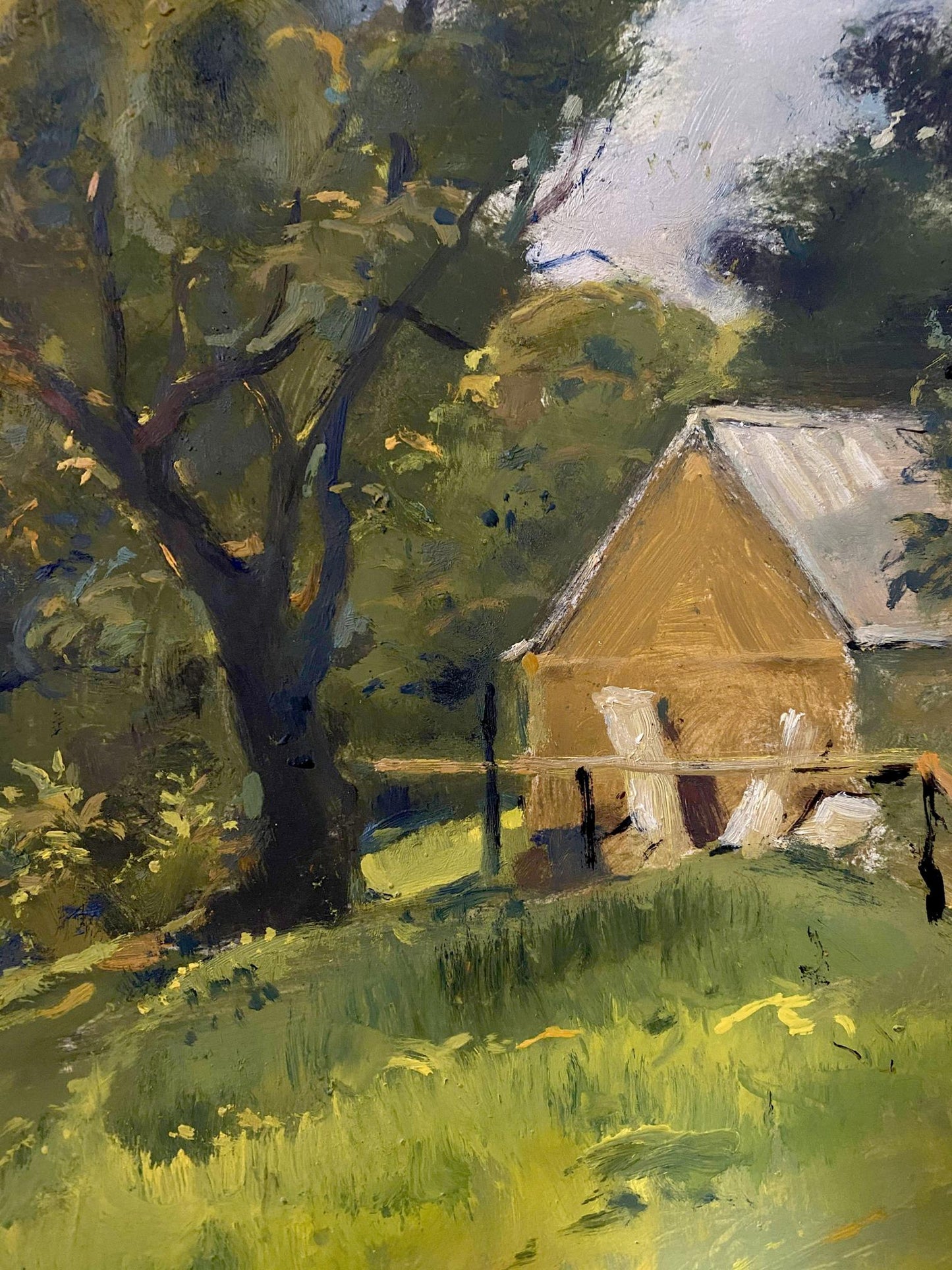 oil village painting