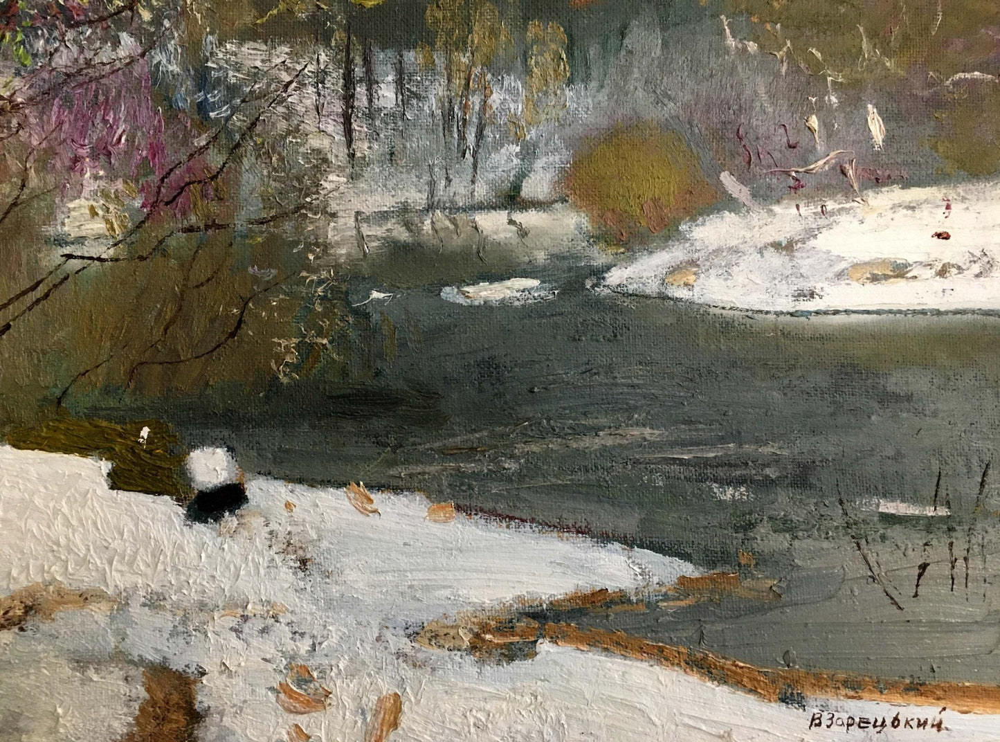 Oil painting Winter landscape Zaretsky Victor Ivanovich