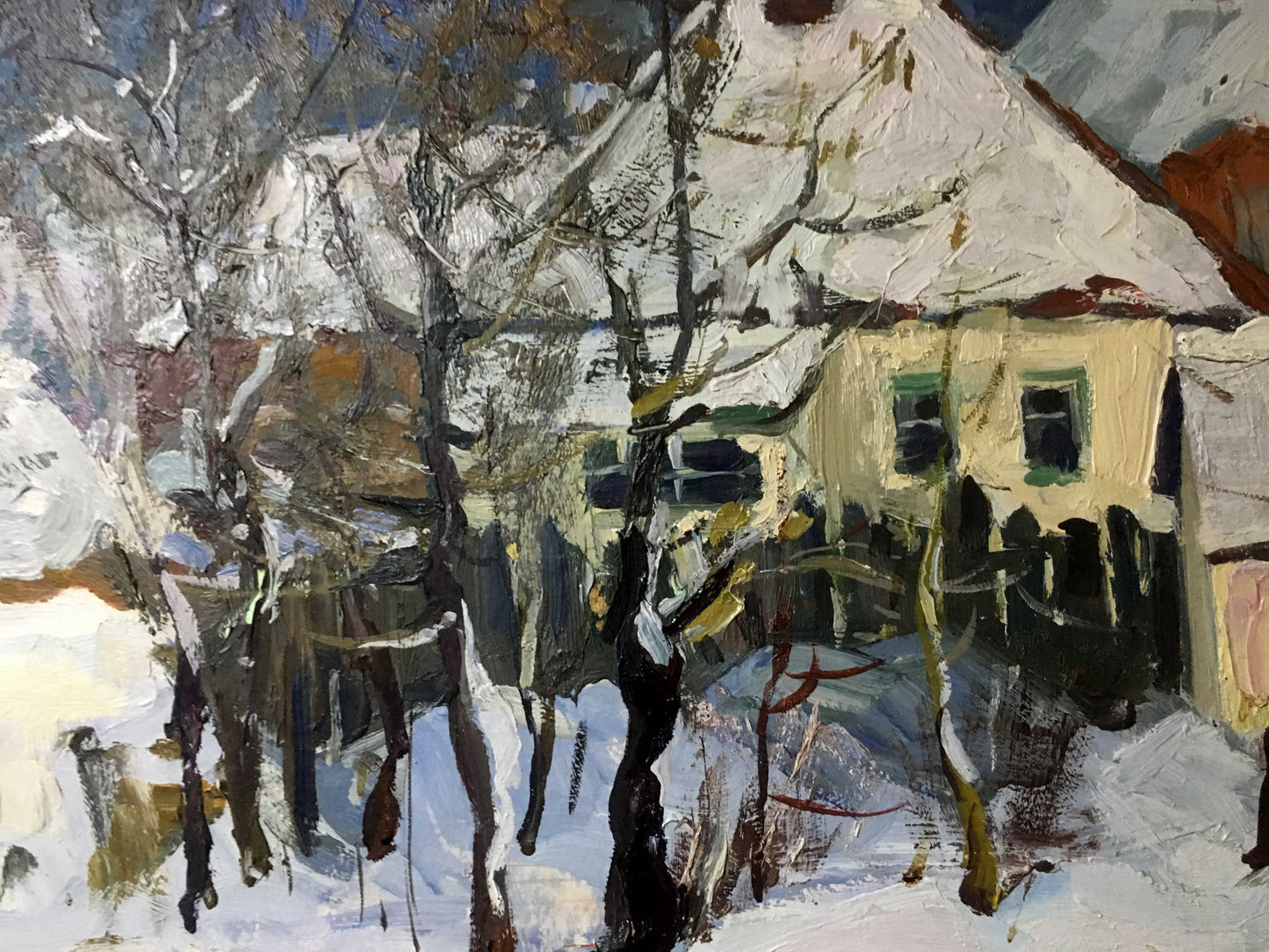 Winter of village oil painting Marinich Nikolai Yakovlevich