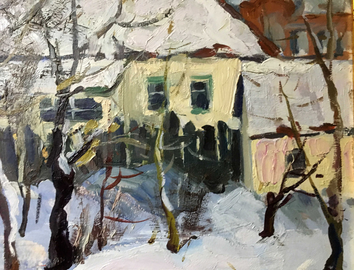 Winter of village oil painting Marinich Nikolai Yakovlevich
