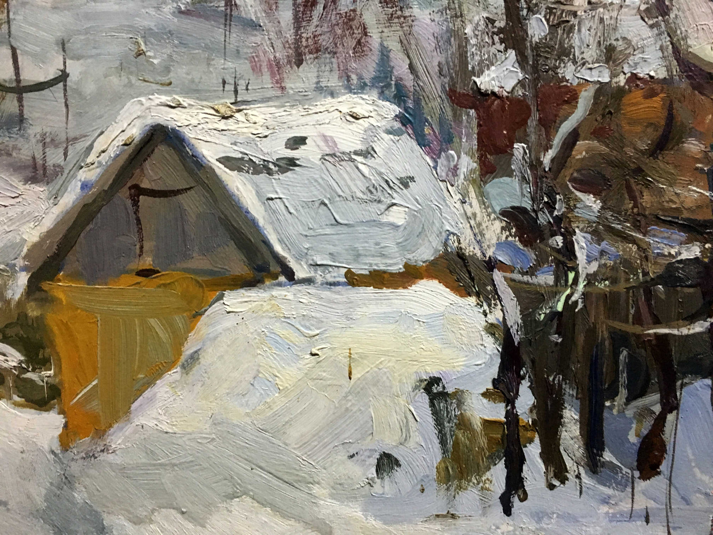 Winter of village oil painting Marinich Nikolai Yakovlevich