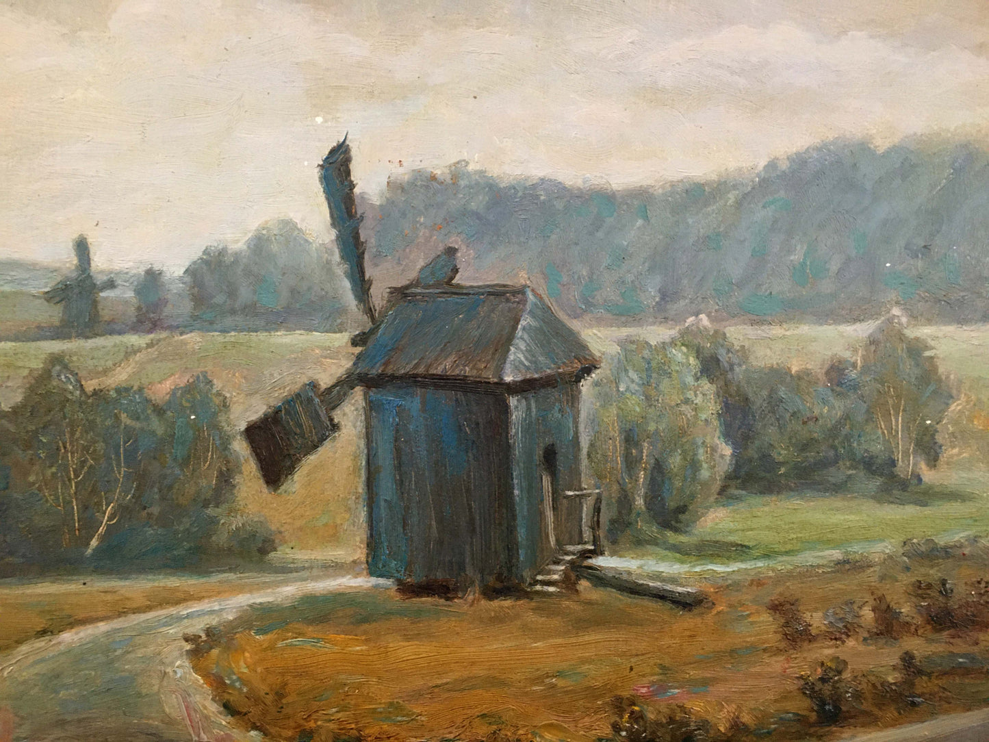 Oil painting Landscape with a mill Rusin Arkady Viktorovich