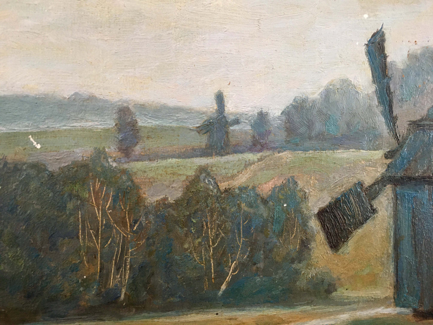 Oil painting Landscape with a mill Rusin Arkady Viktorovich