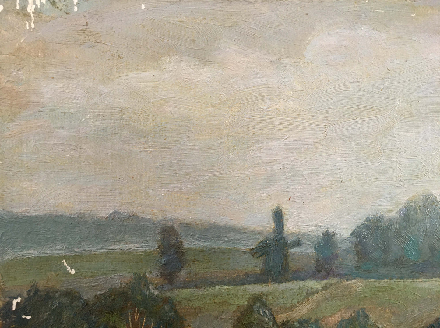 Oil painting Landscape with a mill Rusin Arkady Viktorovich