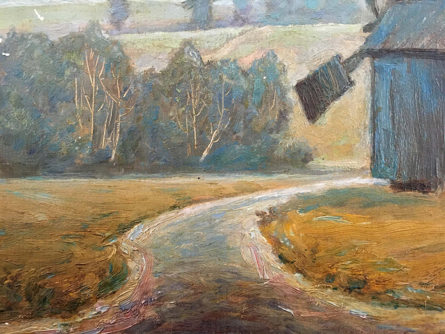 Oil painting Landscape with a mill Rusin Arkady Viktorovich