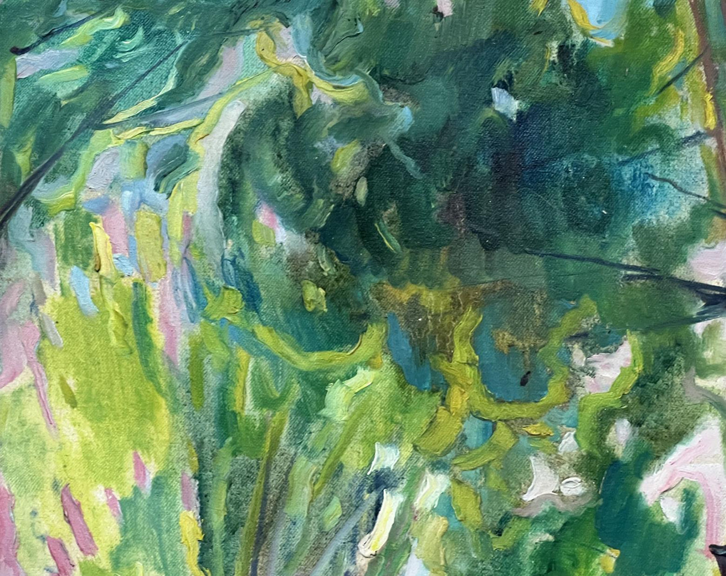 Abstract oil painting beach