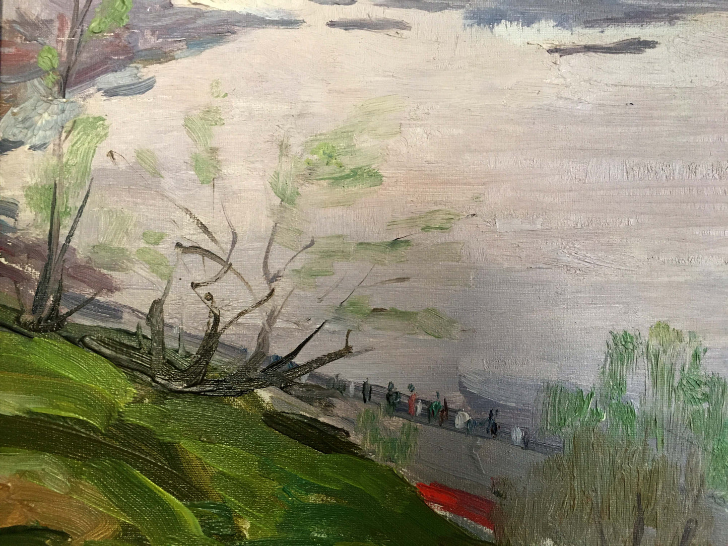 Oil painting River landscape Isakhanov M. S.
