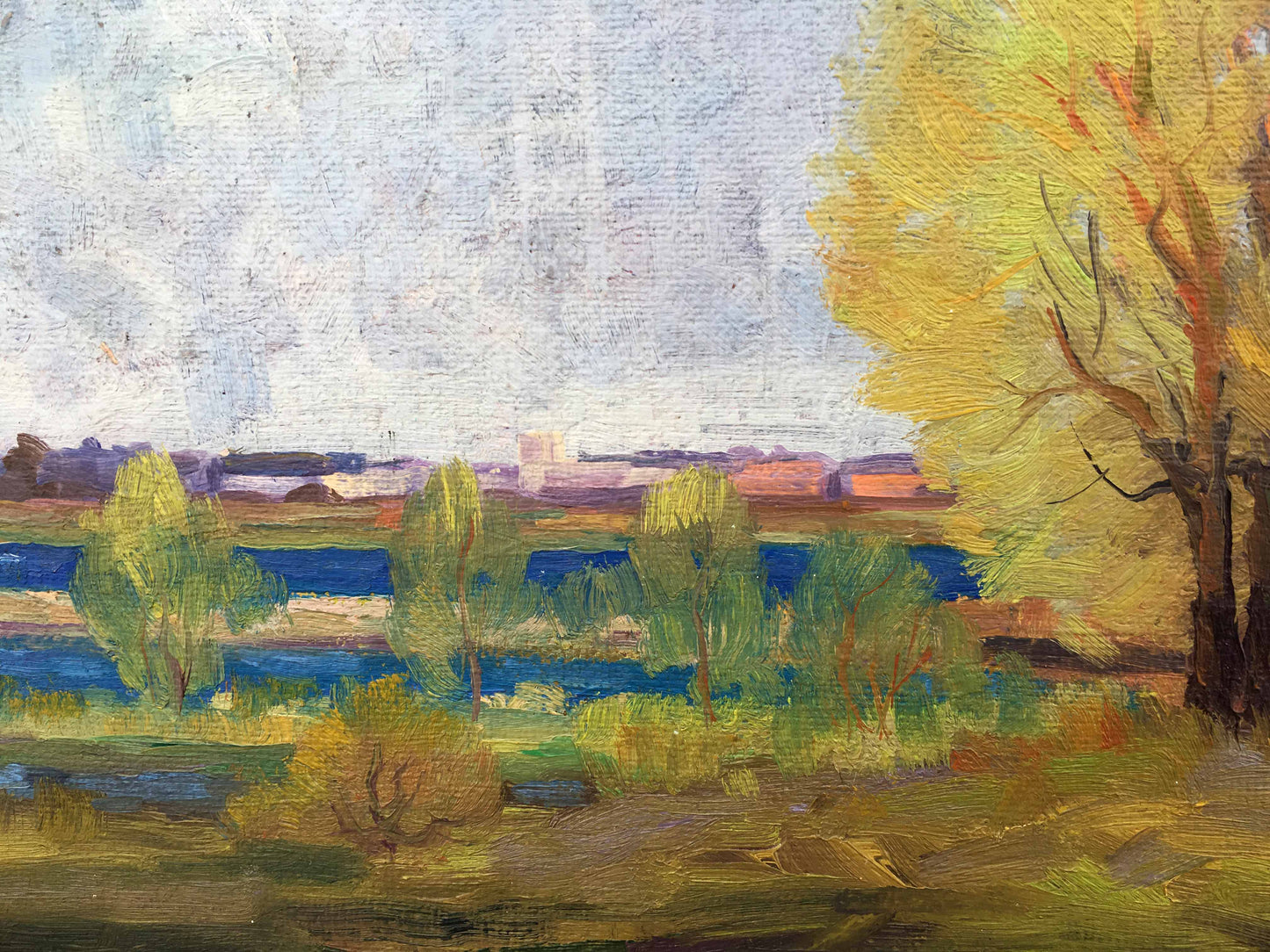 An oil painting capturing the essence of autumn