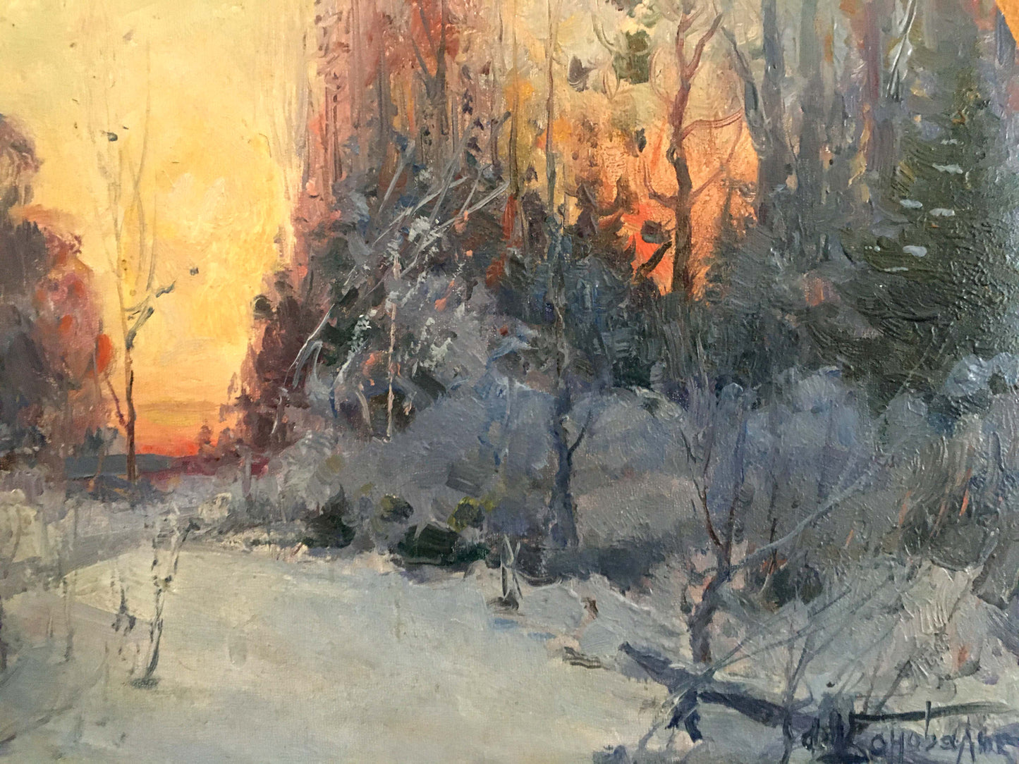 Oil painting Winter landscape Konovalyuk Fedor Zotikovich