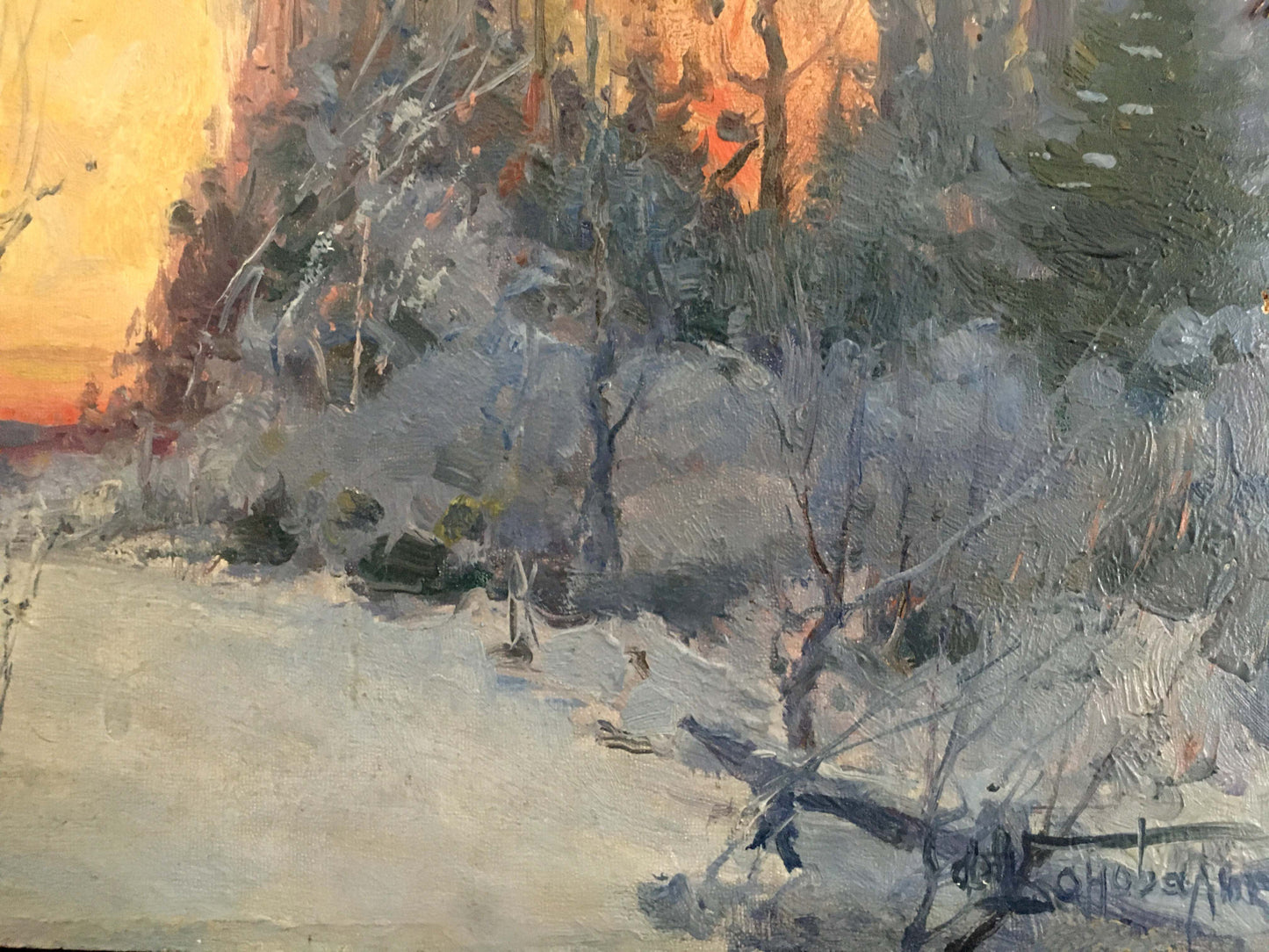 Oil painting Winter landscape Konovalyuk Fedor Zotikovich