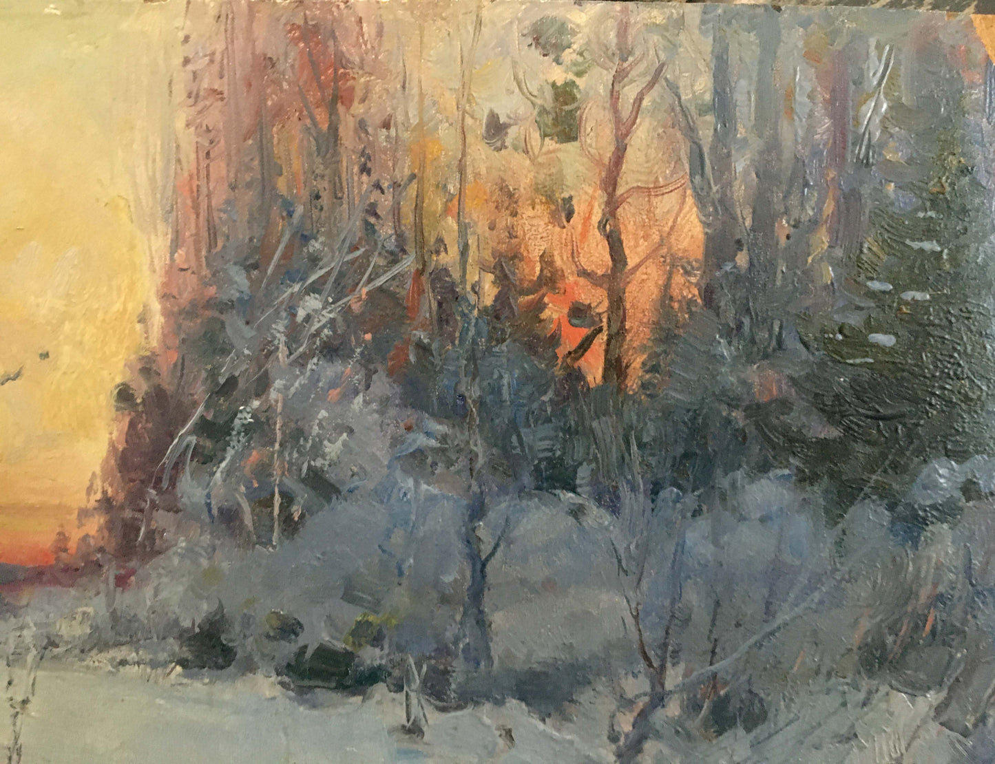 Oil painting Winter landscape Konovalyuk Fedor Zotikovich