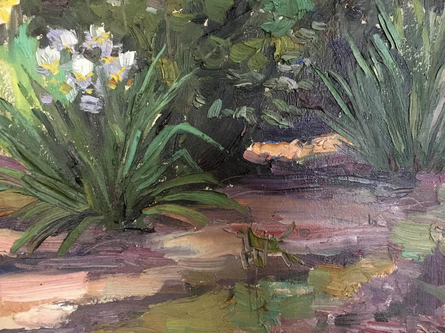 Oil painting showcasing "Flower Garden" by G. Cherkasskiy