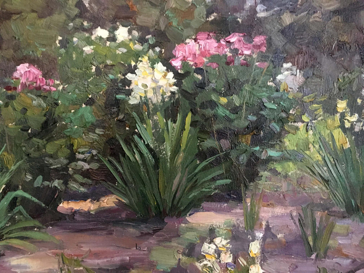 G. Cherkasskiy's portrayal of a flower garden in oil