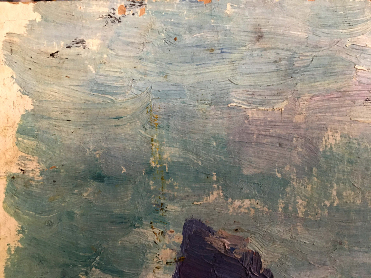 Oil painting Landscape with a shore