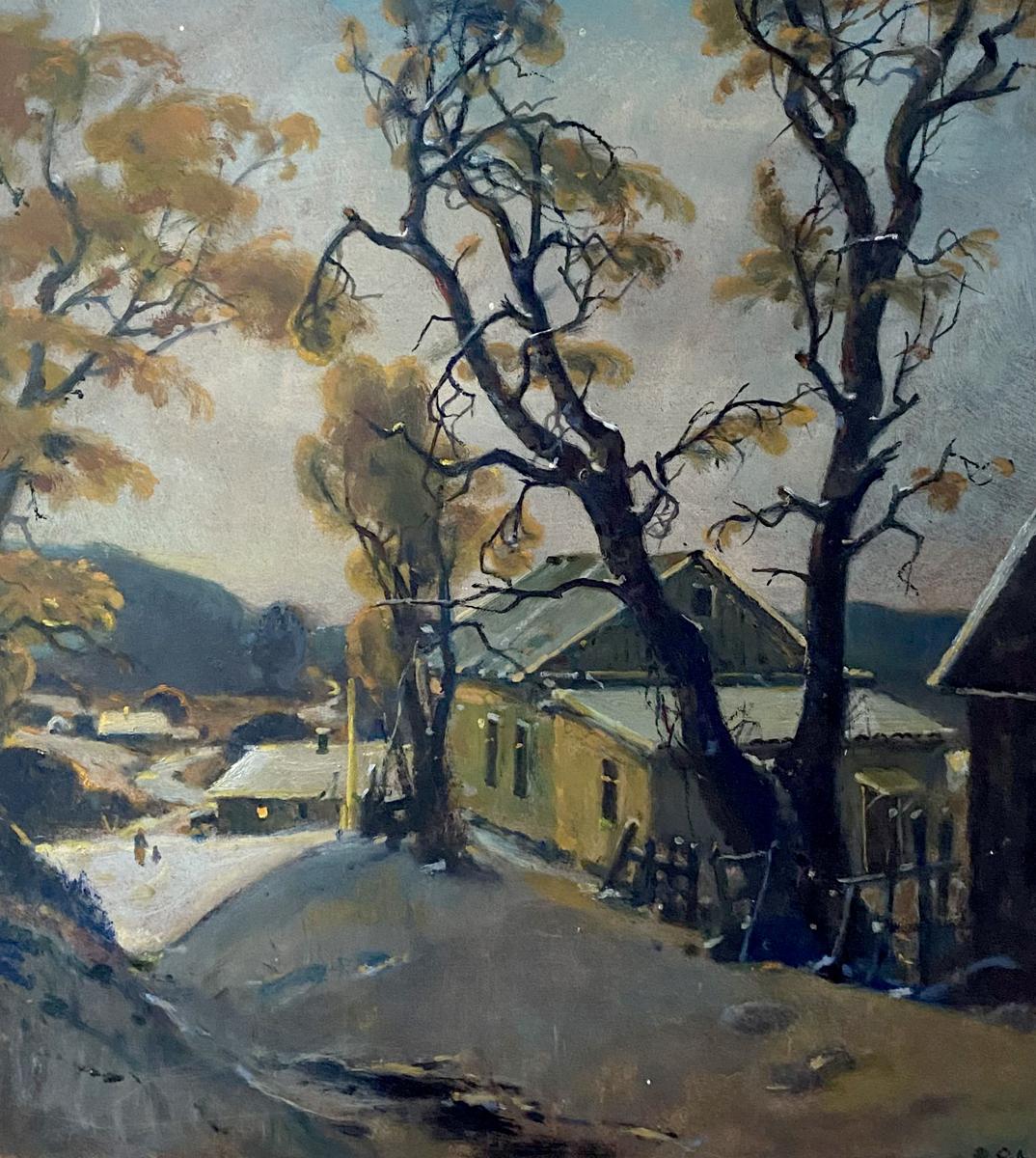 Oil painting Winter twilight buy