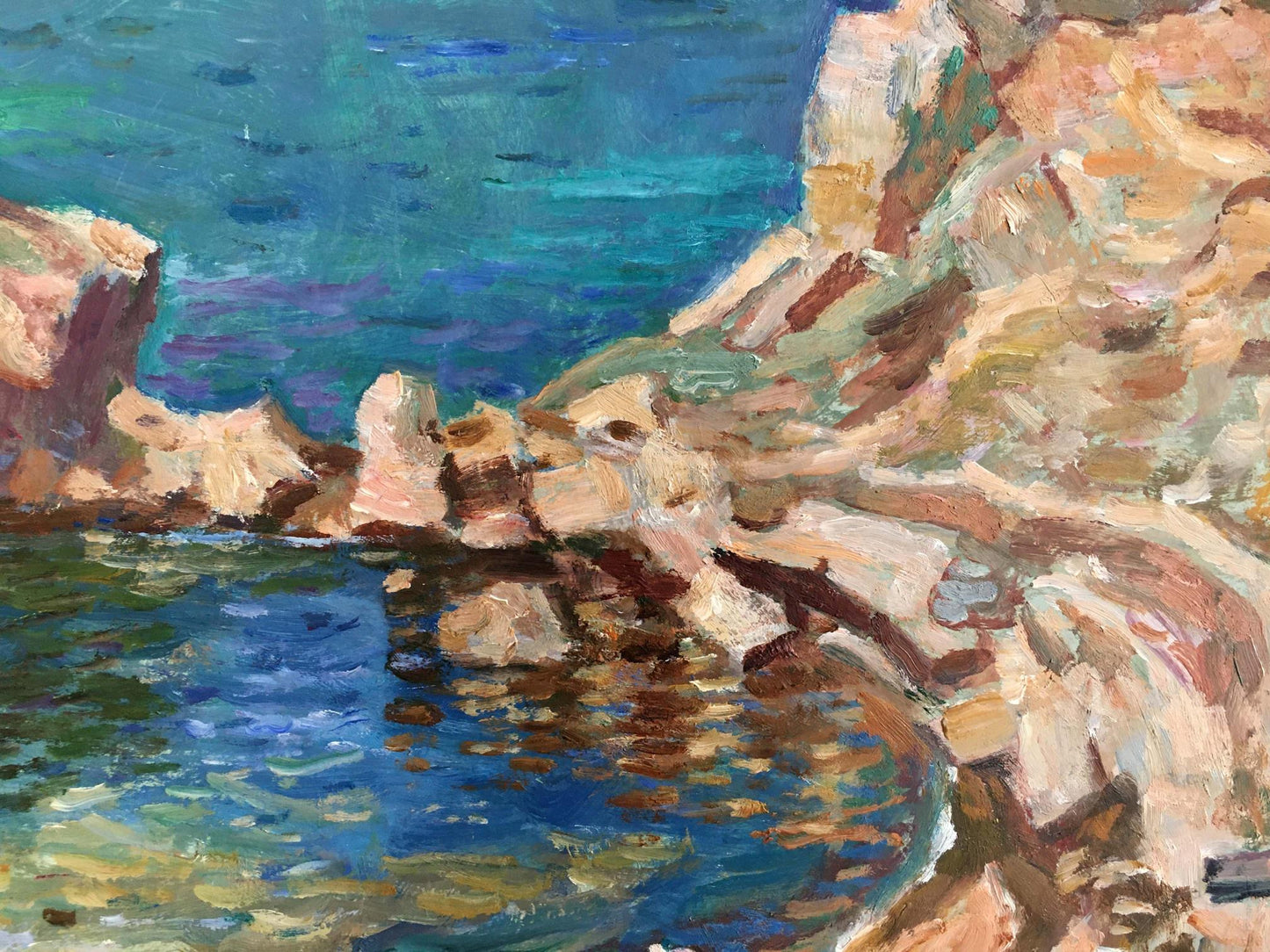 Oil painting Landscape with a lighthouse Konovalov V. Y.