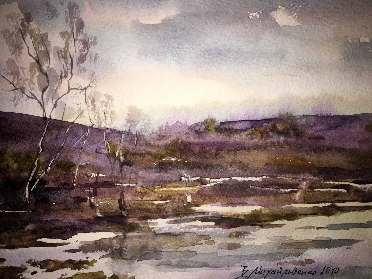 Watercolor painting Fallen Leaves Viktor Mikhailichenko