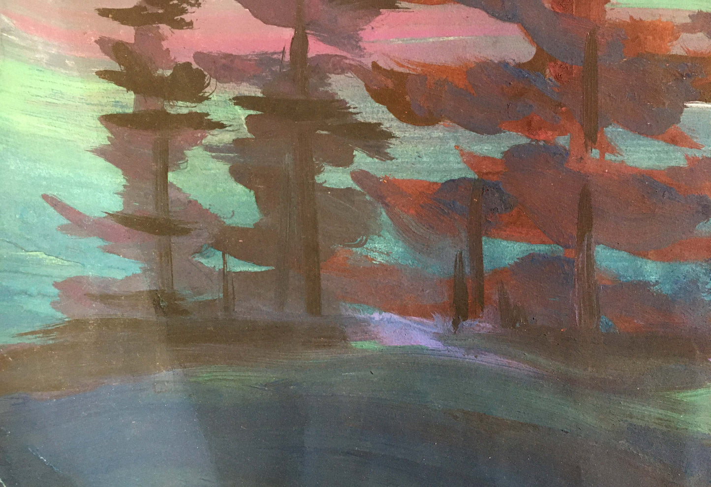 Oil painting Evening mountain landscape Shary Anatoly Ivanovich
