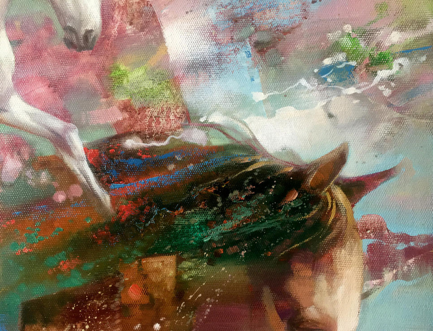 Abstract oil painting Running time Anatoly Borisovich Tarabanov