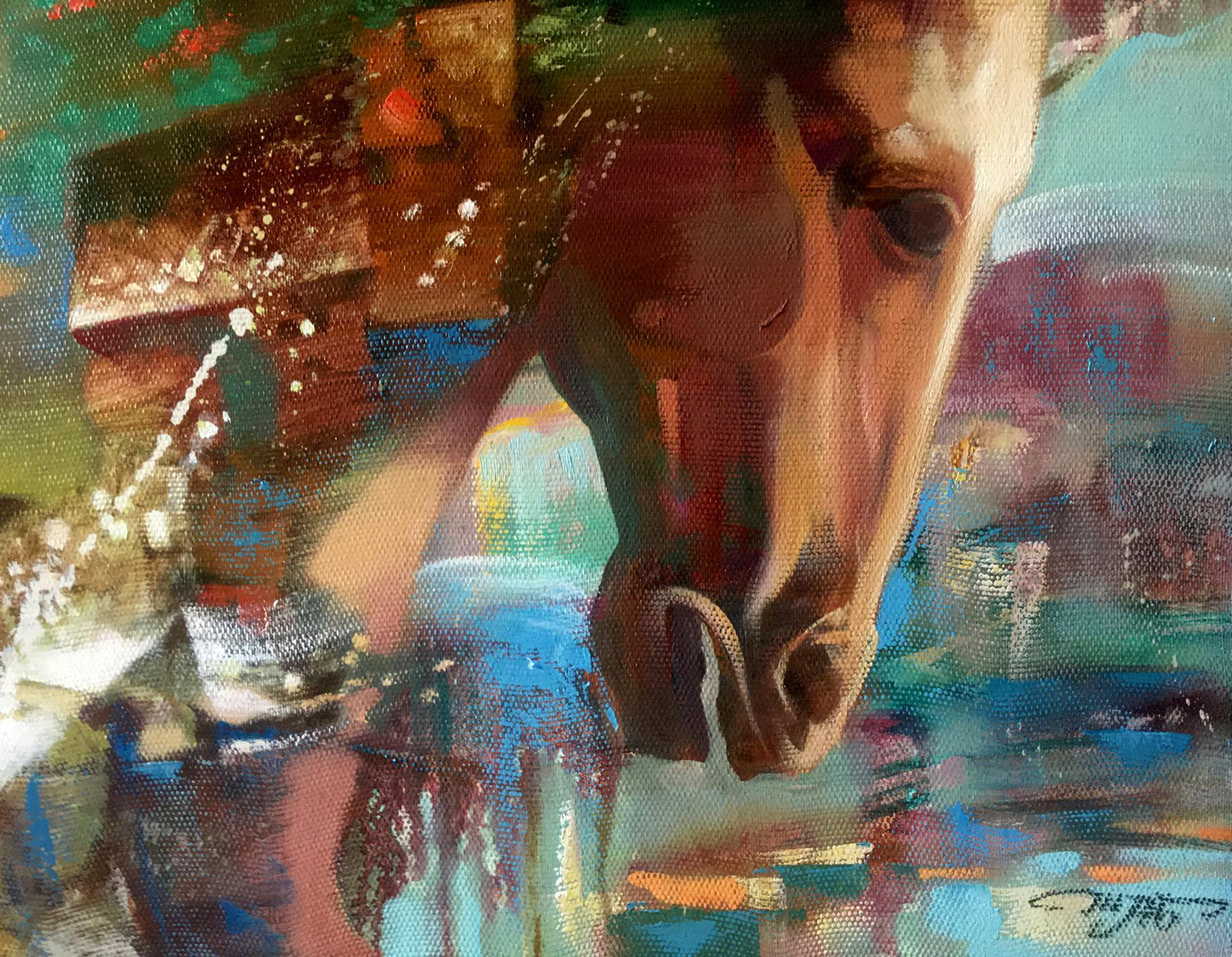 Abstract oil painting Running time Anatoly Borisovich Tarabanov
