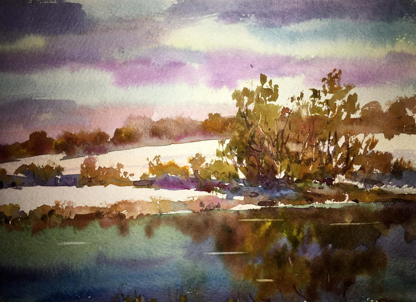 Early spring watercolor painting Viktor Mikhailichenko