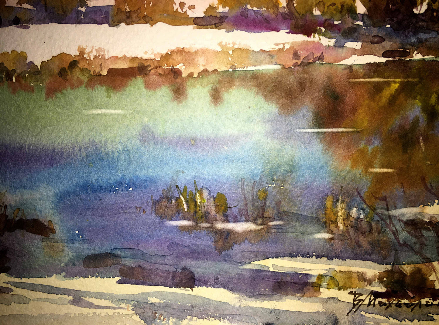 Early spring watercolor painting Viktor Mikhailichenko